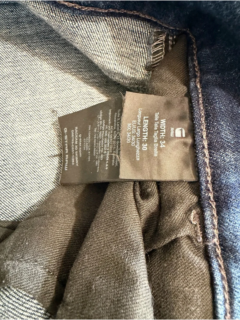 G-Star Raw Rackam Rackam Men's Skinny Blue Washed Jeans 34/30